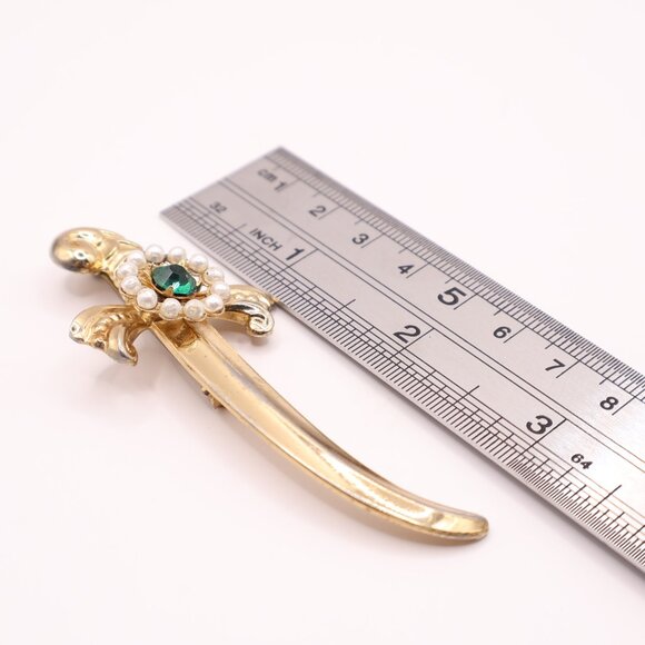 Vintage Coro Costume Shamshir Brooch - Picture 5 of 5